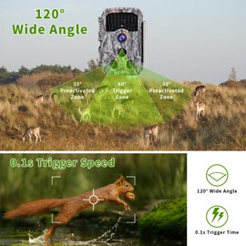 Folgtek Wildlife Game Camera Trail Cam 32MP 1080P with Night Vision Motion Activated for Hunting Wildword Surveillance and Researching (Grey)