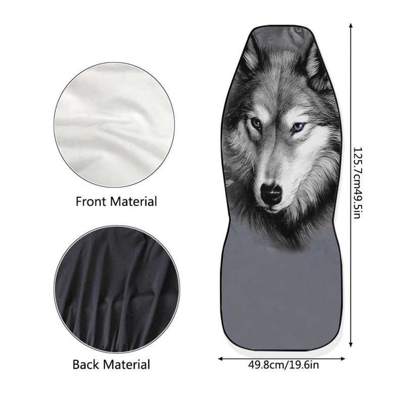 Pehede Car Seat Cover Grey Wolf Front for Cars, Easy