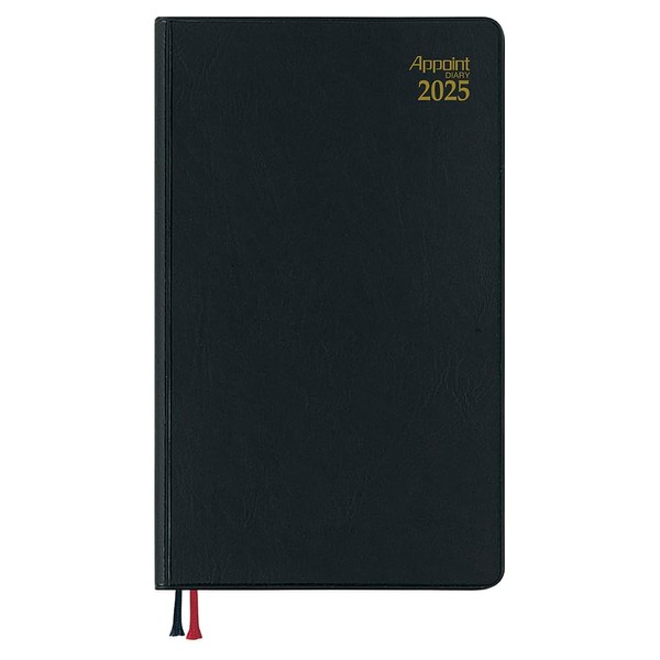 Daigo E1342 Planner, 2025 Schedule Book, Appointment Weekly, Horizontal Black,