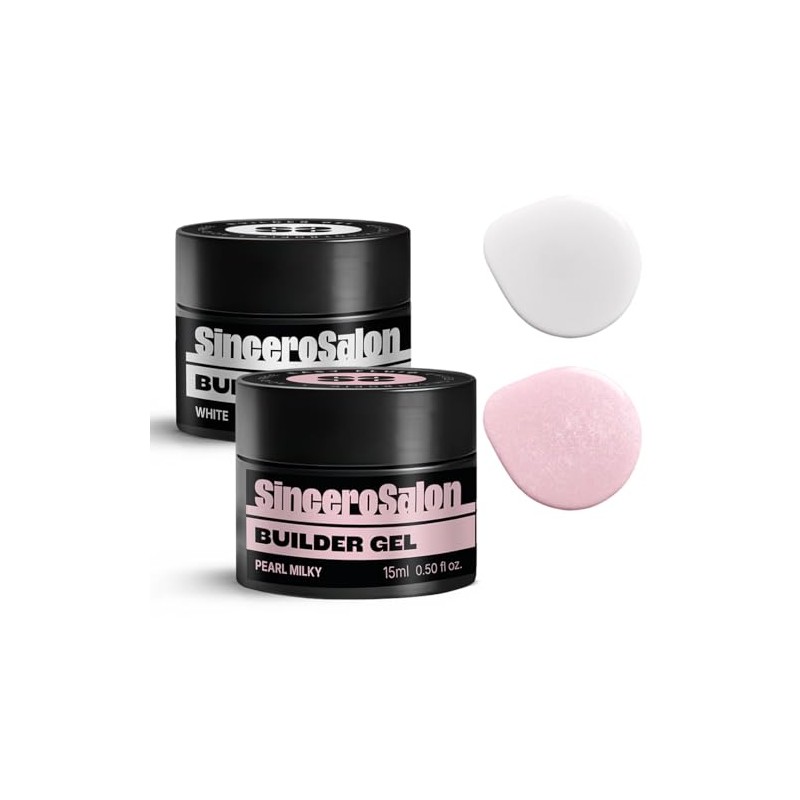 Sincero Salon Solid Builder Gel Set – White & Pearl