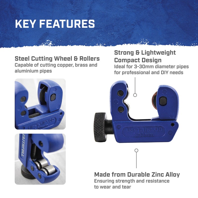 Faithfull Metal Pipe Cutter 3-30mm – Adjustable Pipe Cutting Tool