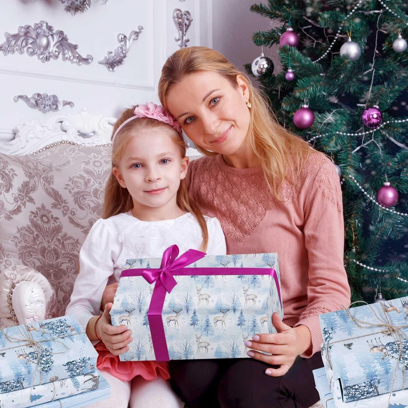12pcs Christmas Wrapping Papers, 26.97x19.88 Inch Gift Wrapping Paper Roll