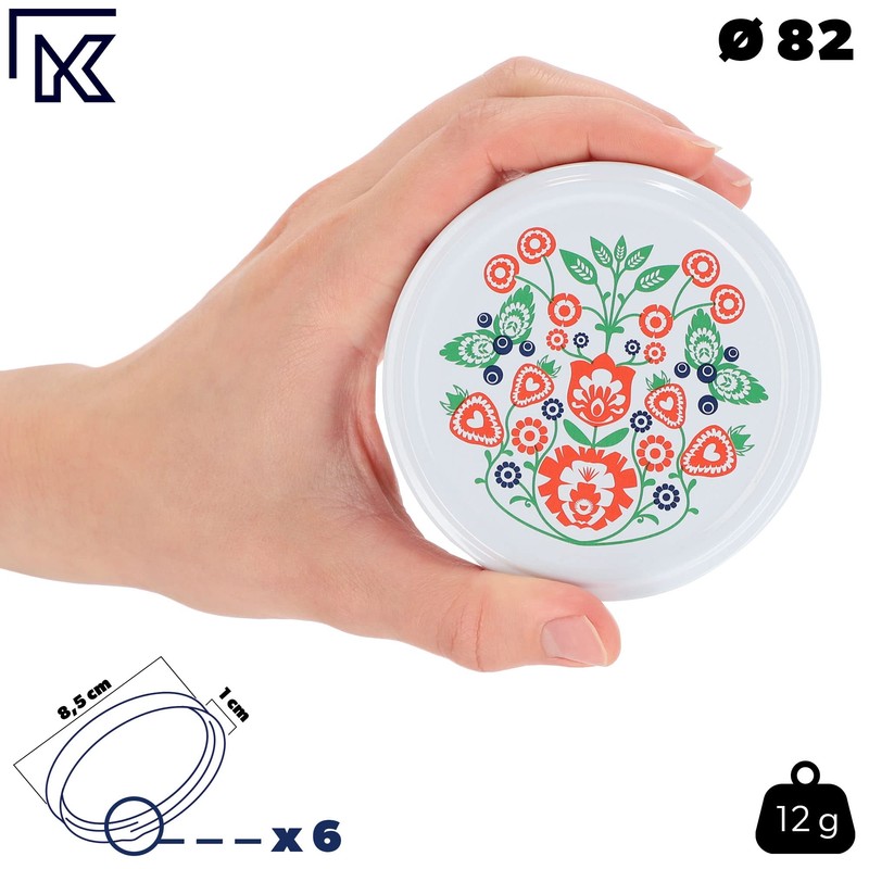 KADAX fi82 mm Screw Lid, Twist-Off Lid Set Made of