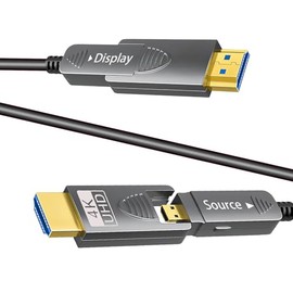 Cable HDMI 4K de 10 pies, cable HDMI de fibra óptica, micro HDMI a HDMI, desmontable tipo A+tipo D, ultra velocidad de 18 Gbps, 4K 60Hz, delgado flexi