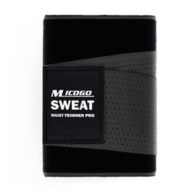 MICOGO Waist Trimmer for Women and Men - Sweat Band Waist Trainer for High-Intensity Training & Workouts black-l