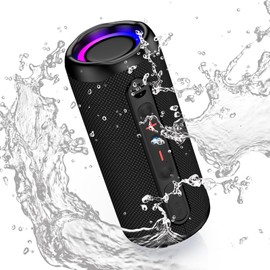 Bluetooth Speakers Wireless with Light, 16W Portable Speakers Loud Stereo Sound, Outdoor Speakers Bluetooth Waterproof, RGB Multi-Colors Rhythm Lights, 24H Playtime for Indoor&Outdoor