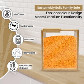 Durable and Eco-Friendly Bamboo Food Dispenser 3L Food Storage Containers and Cereal Dispenser