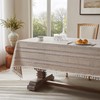 ZeeMart Hemstitched Striped Boho Tablecloth 54x70 Inch (Fit 3ft-4ft, Narrow
