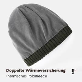 FURTALK Unisex Winter Beanie Chunky Knit Hat with Soft Fleece Lining Warm Winter Hat for Men and Women, Green