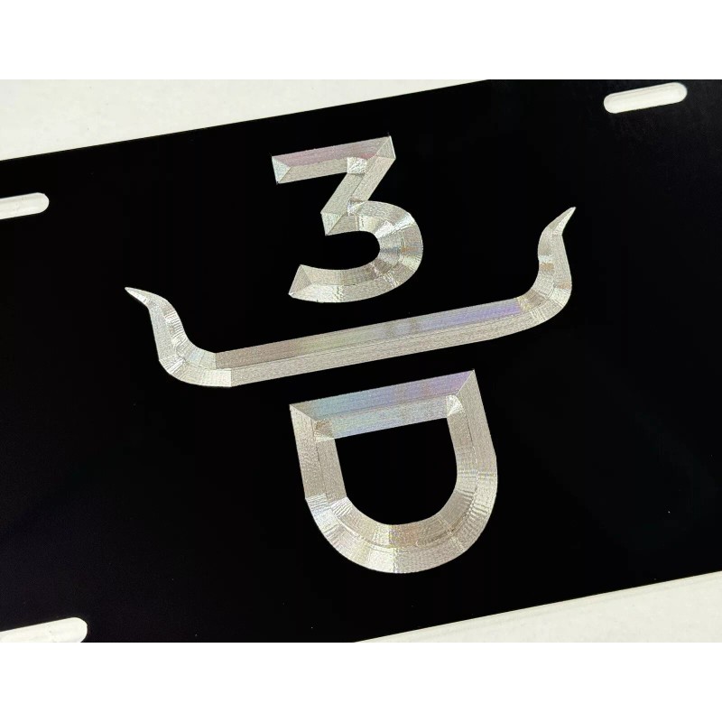 Diamond Etched Products Custom Cattle Ranch Brand Car Tag Diamond