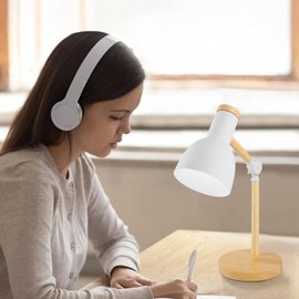 himmel Table Lamp, Adjustable Wooden Table Lamp, Children's Desk Lamp for Bedroom, Living Room, E27 Base Reading Next Lamp