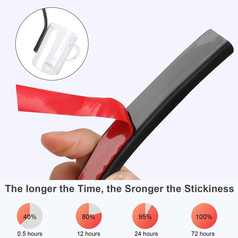 Benory New Upgrade 19.7Ft Silicone Weather Stripping Door Seal, 4-Layer