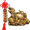 Feng Shui Brass Dragon Turtle Statue Wealth Prosperity Sculpture with