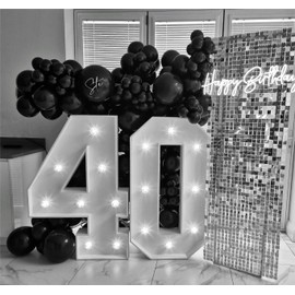 Shimmer Wall Backdrop Silver Square Sequin Wall Panel Backdrop Decor for Wedding, Anniversary, Birthday, Party, 24 Panels