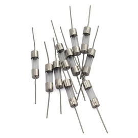 Tegg 10pcs 5x20mm Glass Cartridge Axial Lead Fuse Resistor Insurance Tube Fusible Cutout with Lead Wire 1AMP