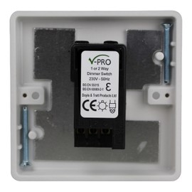Varilight 1-Gang 2-Way Push On/Off Rotary LED Dimmer 1 x 0-120W (1-10 LEDs) White Plastic with White Knob