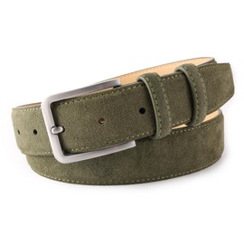 LEAODES LD Men's Belt Casual Genuine Leather Suede Belts for Men 1 3/8" Wide Elegant Golf Dress Belt