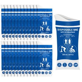 LEKEFETO 24 Stück Urinbeutel für Unterwegs, 800 ml Tragbarer Gel Urinbeutel für Camping, Mobile Notfalltoilette im Auto, Notfall-Toilettenbeutel, für Reisen, Auto Stau, Outdoor