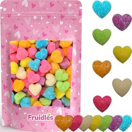 Fruidles Valentine's Share The Love Gummi Heart Candy Holiday Treats, BlueRaspberry, Watermelon, Mango, Green Apple, Orange, Grape, Pineapple Delicious Gummy Candy, Fun and Festive Snacking, Party Favor (2 Pounds)