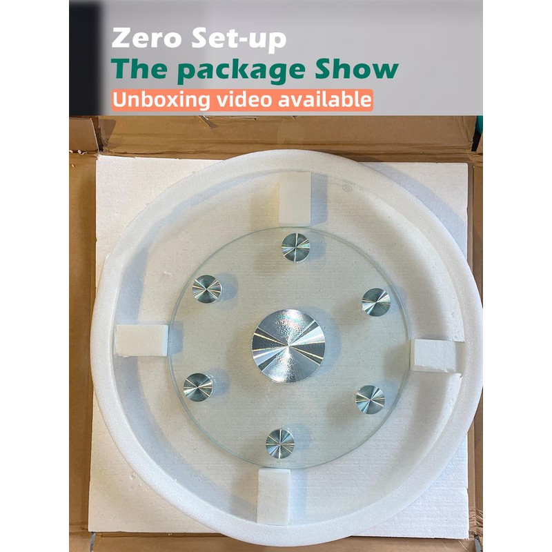 34.6 inch Lazy Susan for Table Top Tempered Glass Rotating