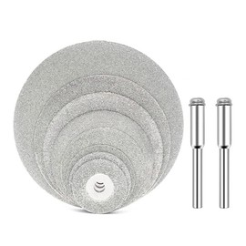 Bestgle 10pcs Diamond Cutting Discs Set, Mini HSS Saw Blades Cutting Wheel with 2pcs Mandrels Rotary Tool Accessories 16/18/20/22/25/30/35/40/50/60mm