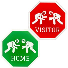 Wrestling Flip Disc | Home & Visitors Sides | Green & Red to Match Wrist & Ankle Bands | Referee Disk/Coin