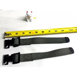 Unbranded Army Original Surplus Pioneer O.D. Canvas Straps 9" Over all  x 1"  NOS Lot of 2