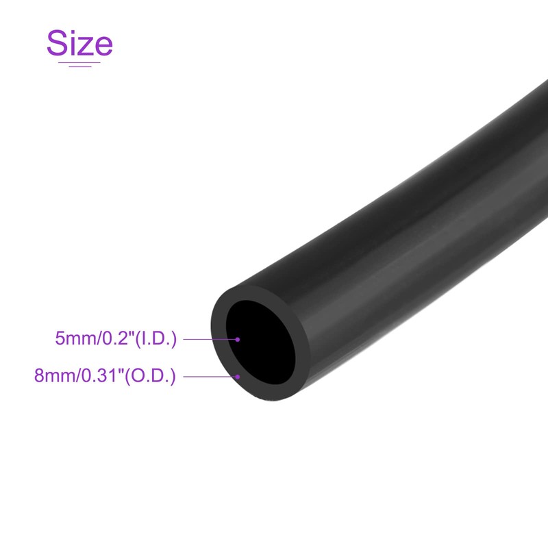 DMiotech 5mm x 8mm Full Length 1m Black Rubber Lubricant
