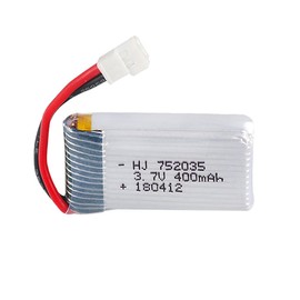 2 Pcs 3.7V 400mAh 20C 752035 Rechargeable Lipo Battery with USB Charger for Hubsan X4 H107 JXD 385 MJX F47 F48 DFD F180 Quadcopter RC Drone Spare Parts