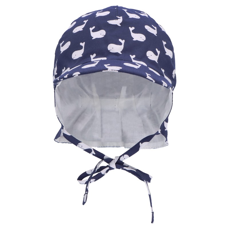 Sterntaler Unisex Children's Peaked Cap Neck Protection Whales Children's Hat,