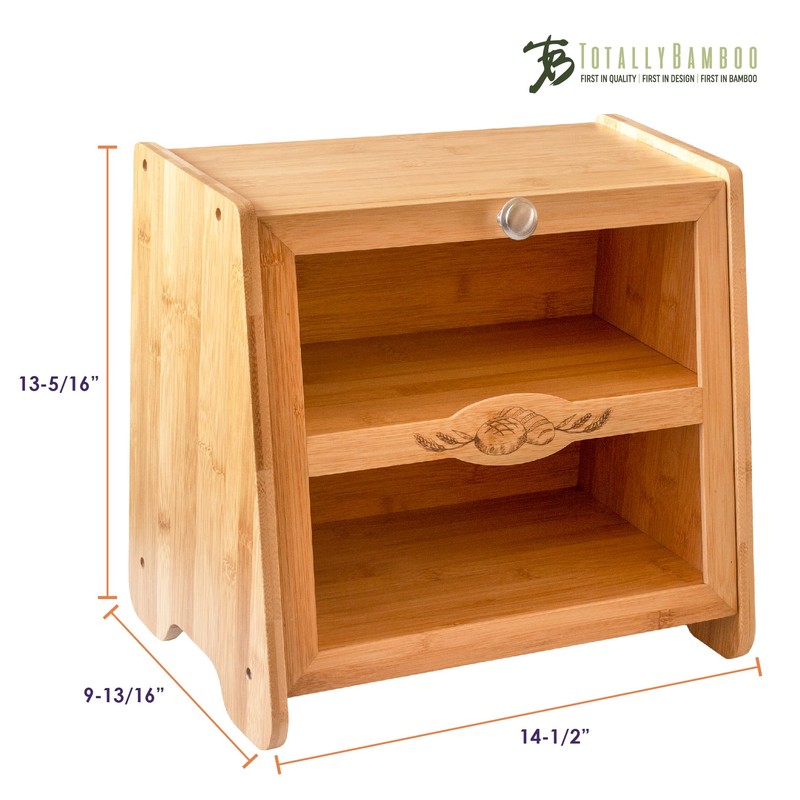 Totally Bamboo Double Layer Farmhouse Bread Box with Window for