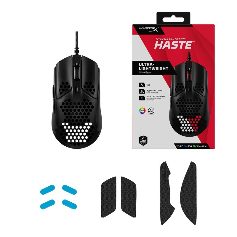 HyperX HMSH1-A-BK/G Gaming Mouse Pulsefire Haste Gamer Ultra Lightweight Hexagonal