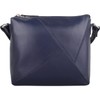 SNUGRUGS Ladies Soft Genuine Leather Triangular Insert Shoulder Bag, navy