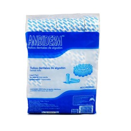 AMBIDERM Rollo Dental de Algodon liso 100% Natural bolsa c/1000 pzas