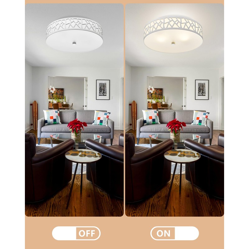 VICNIE 2-Light Flush Mount Ceiling Light, 12 inch Modern Ceiling