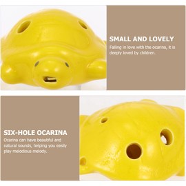 MILISTEN 6 Hole Alto Ocarina Ceramic Ocarina Yellow Turtle Shape Chamber Musical Instrument Ocarina Flute for Kids Beginner Ocarina