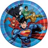 Unique Round Dessert Paper Plates - 7", Justice League, 8