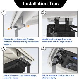 PGmoon Golf Cart Ceiling Storage Bag, Golf Cart Overhead Organizer Bag with Club