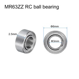 QUARKZMAN Pack of 20 MR63ZZ Miniature Deep Groove Ball Bearings, 3 x 6 x 2.5 mm, Double Shielded Bearings for Electric Motor, Household Appliances, Garden Tools, P6 (ABEC 3)