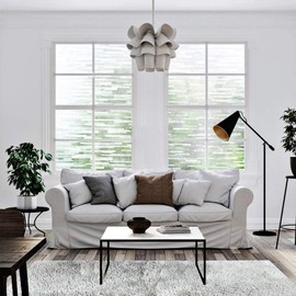 rabbitgoo Privacy Window Film Frosted Matte Window Sticker Static Cling Door Film No Glue Glass Film Window Sticker Anti-UV Glass Film for Home Office Living Room Meeting Room(35.4" x 157.4")