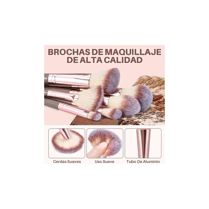 42pcs Brochas Maquillaje Profesional Esponjas Neceseres
