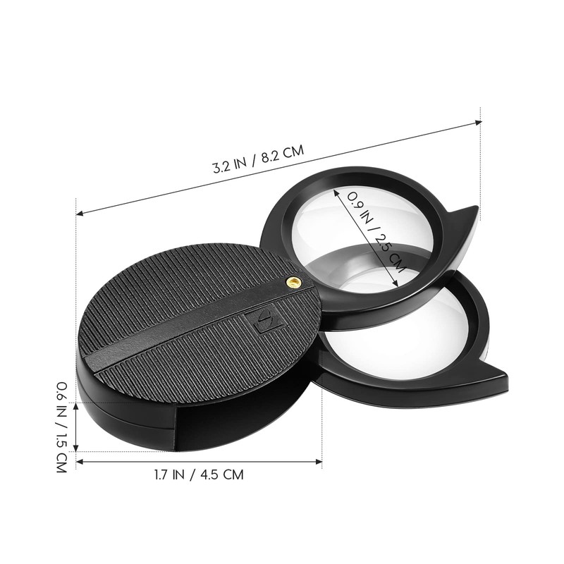 ULTECHNOVO Folding Pocket Magnifying Portable Handheld Optical Glass Crafts Magnifier