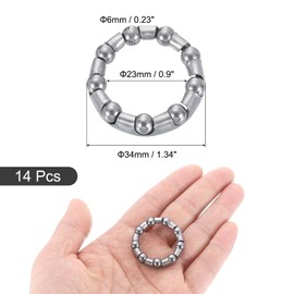 sourcing map Bicycle Crank Ball Bearing 1/4Inch (6mm) x 9 Balls, 6pcs Replacement Ball Bearings for Bottom Bracket Bearings Bike Wheel Frame Bearing Repair