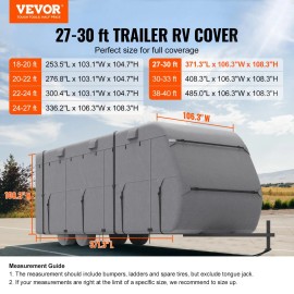 27-30 ft Class a RV Cover Non-Woven Fabric Trailer Travel Camper Cover Exterior Accessories for RVDefault: Default