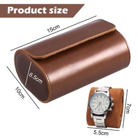 Watch Box, 2 Slots, Portable Watch Case, Travel Storage, Retro Watches Storage Box for Men and Women