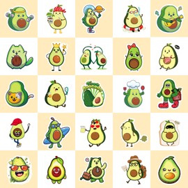 Avocado Stickers 50 Pack Laptop Stickers,Vinyl Waterproof Stickers for Water Bottles Skateboard Scrapbook Bike Computer,Phone,-Graffiti Stickers Pack for Teens Girls Kids Adults(Green Avocado)