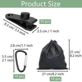 Powerruif Portable Weight Bag, Tarpaulin Tensioner, Tarpaulin Clips, 10 Tarpaulin Attachments, 10 Sandbags and 10 Clips for Attaching Tents, Curtains, Tablecloths, Awnings