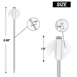 8 Pcs Tent Stakes AVOFOREST in The Dark 8.66 Inch Heavy Duty Tent Stakes with Storage Bag Portable Camping Stakes for Camping Patio, Garden, Canopies, Grassland, Outdoor