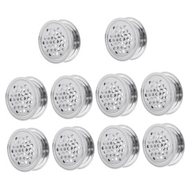 SHINEOFI 10pcs Ventilation Hole Cover Shape Grille Covers Opening Indoor Duct Vent Cover Louver Soffit Vents Wardrobe Mesh Hole Stainless Air Vent Hole Silver Stainless Steel