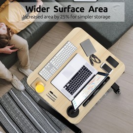 WNJQBY Mobile Computer Desk,Mobile Standing Desk with Wheels, Elevating Table,Lift desks for Home Office,Rolling Portable Laptop Desk Height Adjustable,Small Sit Stand Workstation（Black）
